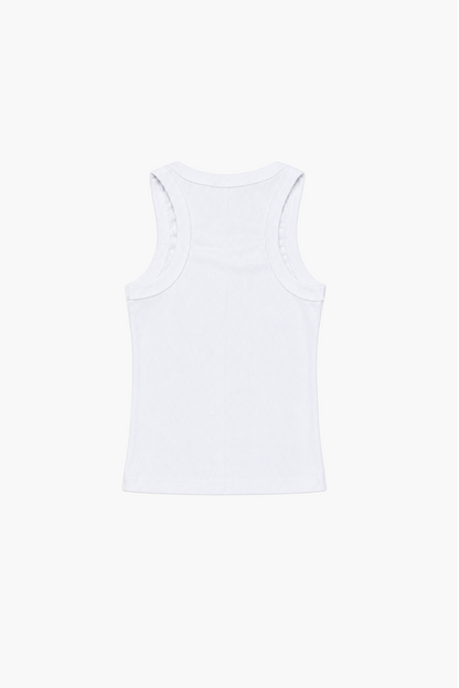 XNO "Coded" Girls White Rib Tank Top