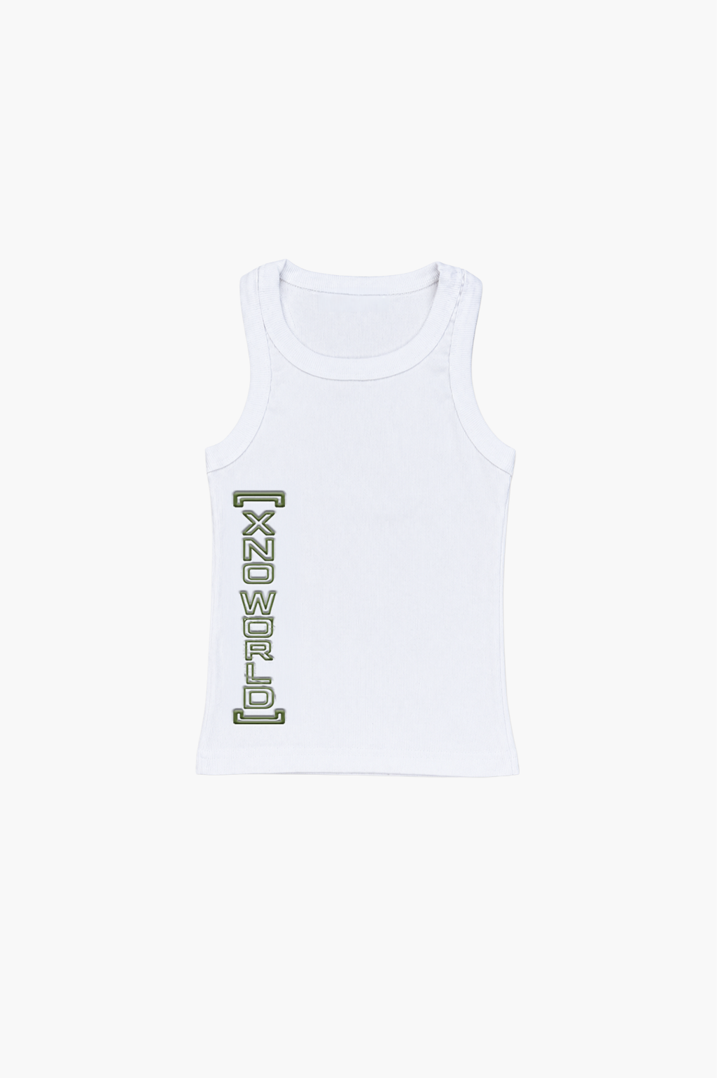 XNO "Coded" Girls White Rib Tank Top