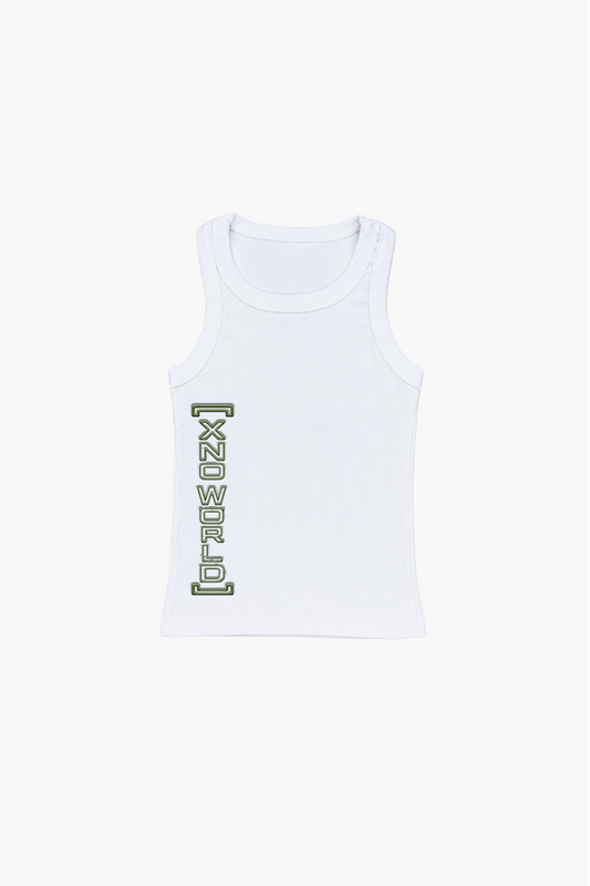 XNO "Coded" Girls White Rib Tank Top
